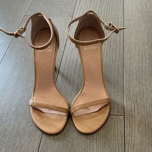 Stuart Weitzman Nude Ankle Strap Heels